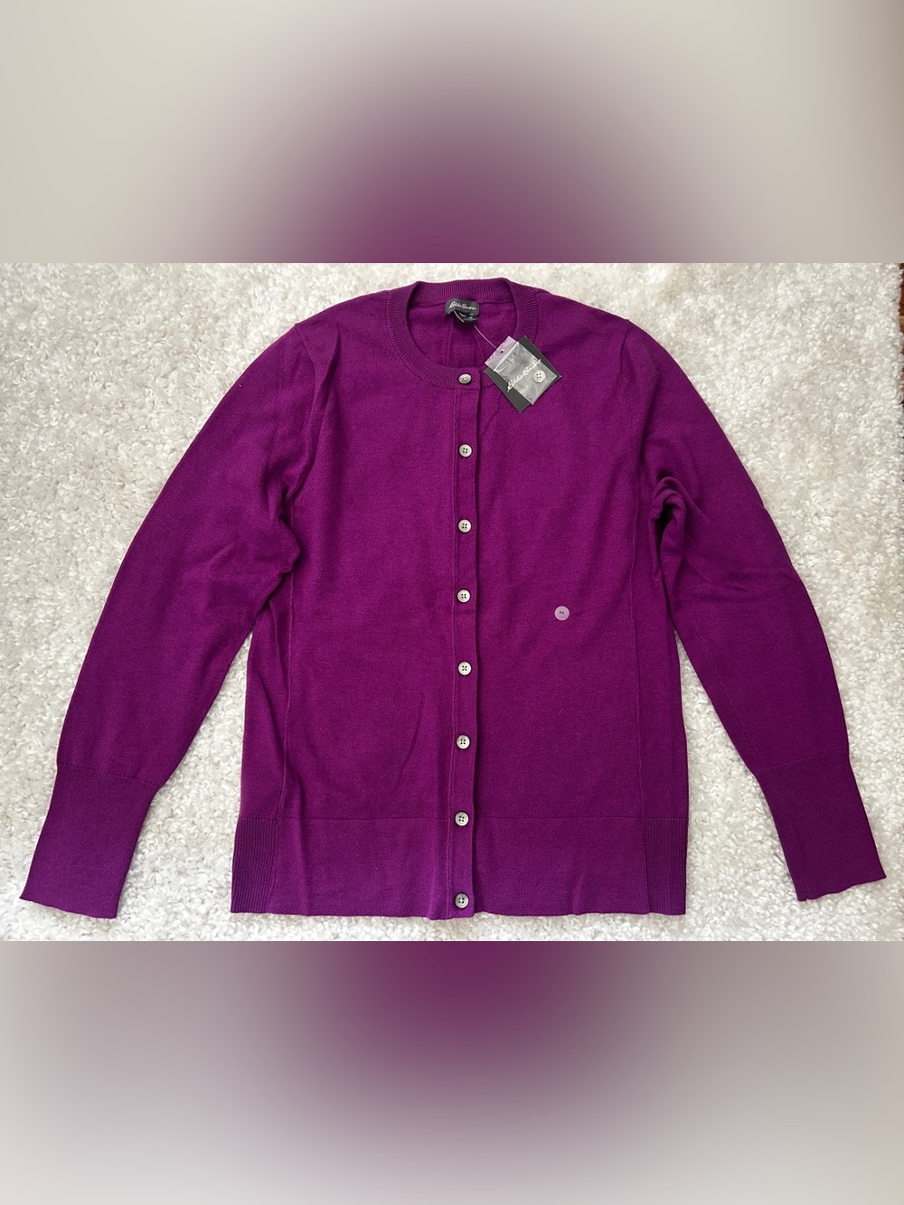 Eddie Bauer Berry Pink Button Down Sweater Cardigan